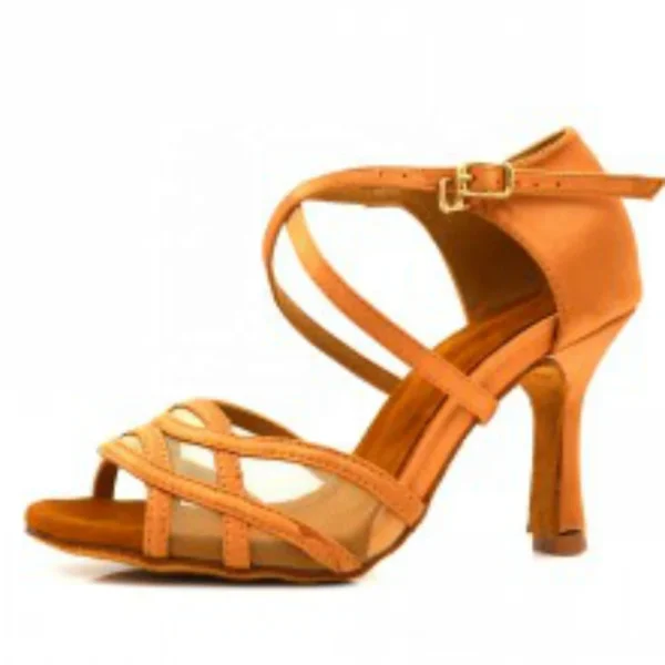Chaussures de danse salsa cubaines en cuir brillant