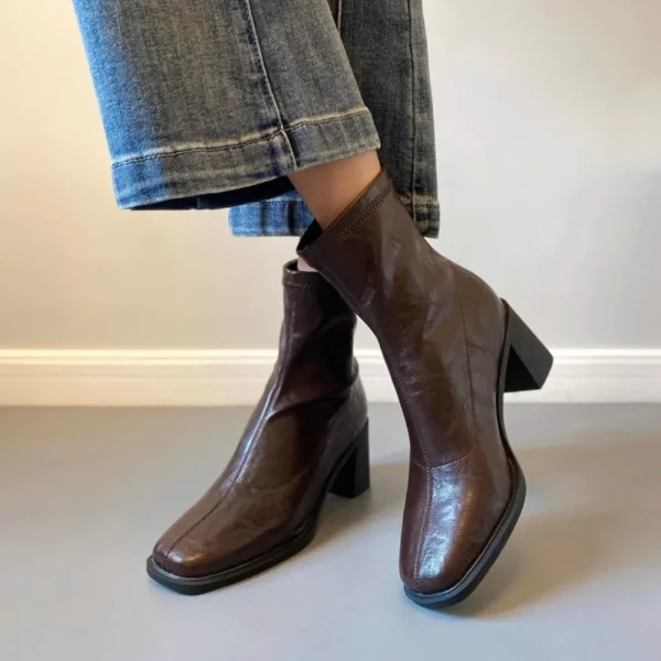Bottines Kimberley marron en cuir pour femme