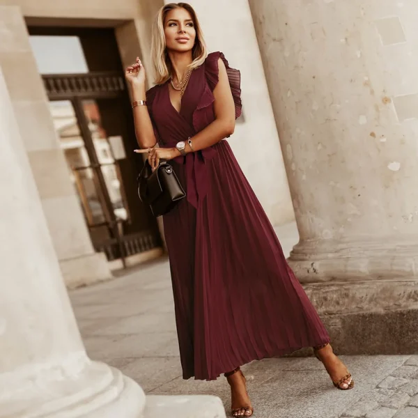 robe soirée rouge sans manches