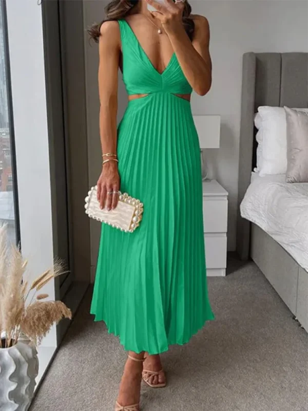 robe athéna vert élégance