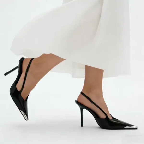 Escarpin Nelly en cuir noir élégant